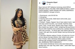 Cari ART Merangkap Babysitter Gaji Rp1,7 Juta, Eks Member JKT48 Cleopatra Djapri Dihujat Netizen: Dzolim!