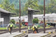 Aksi Heroik Seorang PKD Selamatkan Anak Kecil di Jalur Kereta Api Stasiun Cibatu, Warganet: Ortunya Kemana?