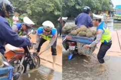 Momen 'Anda Sopan Kami Curiga'? Pemotor Pembawa Durian Terus Ulangi Jawaban Ini saat Dibantu Polisi