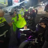 KRYD Akhir Pekan di Kota Sukabumi, Belasan Sepeda Motor Ber-knalpot Brong Diamankan Polisi