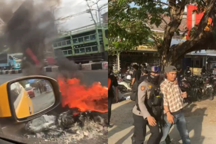 Buat Resah Pengguna Jalan, Polisi Bubarkan Paksa Pendemo di Makassar, 11 Oknum Mahasiswa Diamankan